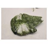 Hand Carved Nephrite Jade Millennium Falcon