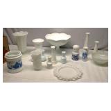 Milk Glass Dishes Large Lot