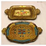 Italian Wood Trays set 2