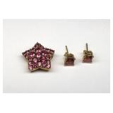 10K Yellow Gold Tourmaline Pendant & Earrings Set