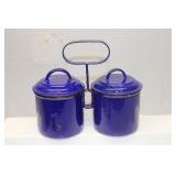Antique Graniteware Food Container Yugoslavia