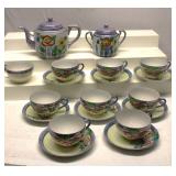 Lusterware Cups & Saucers & Tea Pot Lot