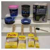 New Paint Brushes Canvas Spackling Clear Coat