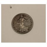 1918 FRANCE La Semeuse Sower Woman Silver Coin