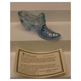 Fenton Art Glass Hand Painted Signed Shoe