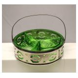 Green Depression Divider Dish