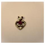 10K Gold Ruby Pendant