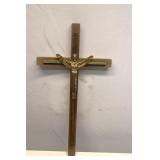 Handcraft Wood & Brass Crucifix Jesus Christ