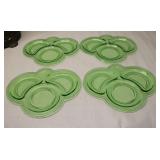 LE Smith Uranium Depression Glass Relish Dish 4