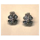 10K White Gold Aquamarine 3.20TCW Diamond Earrings