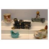 Mid Century Planters & Ashtray ( Bird Has Crack )