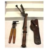 Vintage Leather Holster Hand Trap bullet caster