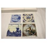 Vintage Dutch Tiles set of 4