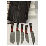 HIJR Handmade Damascus Steel Chef Knife Set