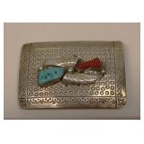 Navajo Hand Crafted Sterling Turquoise Buckle