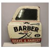 Metal Barber Shop Car Door Sign