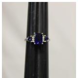 Sterling Silver 925 Blue Sapphire Ring