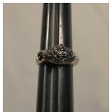 Vintage Sterling Silver Gold overlay Diamond Ring
