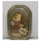 vintage convex bubble glass child portrait
