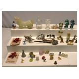 Metal Glass Stone Miniature Figurines Lot