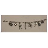 Vintage Sterling Silver Charm Braclet