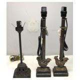 Chicken Lamps & Vintage Iron Lamp