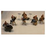 Porcelain Rooster Band Figurines