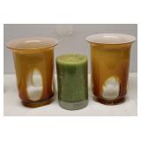Art Glass Large Candle Holders & Candle