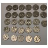 US Kennedy half-dollar coins 1970
