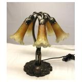 Gold Lily 5-Light Hand Crafted Glass Accent Lamp