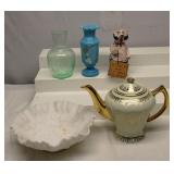 Vintage Vases Tea Pot and Figurine Lot