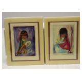 Vintage Ted DeGrazia Crystal Tiles set of 2