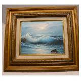Oil on Canvas Framed Wall Art Signed 17.5x15