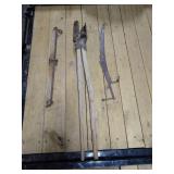 Rustic Post Hole Digger, Hay Saw, Single Tree