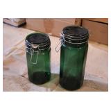 Green Glass Jars