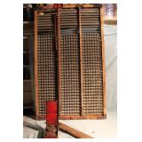 Antique Sieve, Wooden Level and Warning Reflectors