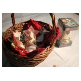 Basket of Angel Ornaments and Musical Bell