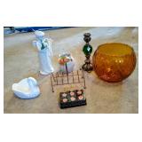 Angel FIgurine, Bowl and Misc