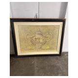 VERY LARGE ART ON BOARD and FRAMED. 5 FEET
