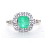 No Reserve.2.20 Ct  Silver Emerald  Rings