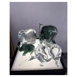 Collection of art glass Elephants. All one price