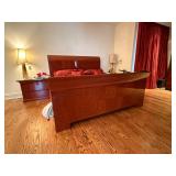 NO RESERVE King Burled Wood Bed and Nightstands