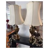 PAIR OF METAL LAMPS.  selling times two.