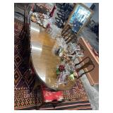 NO RESERVE Walnut Dining table with 4 leafs AND 10