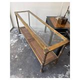 NO RESERVE.  Beautiful Glass and Cane bottom table