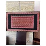 LARGE FABRIC ARTWORK and FRAMED
