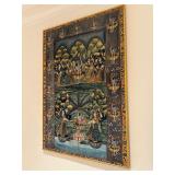 NO RESERVE hand crafted sewn framed TAPESTRY