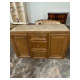 Rolling bar with marble top.