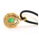 NO RESERVE. 3.30 Ct Silver Emerald Necklace