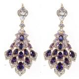 No Reserve.25 Ct Titanium  Amythest Earrings